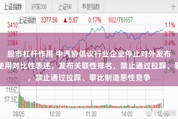 股市杠杆作用 中汽协倡议行业企业停止对外发布销量周榜：避免使用对比性表述，发布关联性排名，禁止通过拉踩、攀比制造恶性竞争