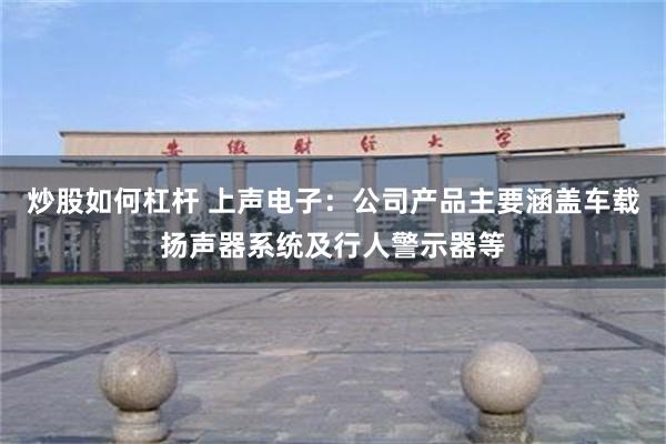 炒股如何杠杆 上声电子：公司产品主要涵盖车载扬声器系统及行人警示器等