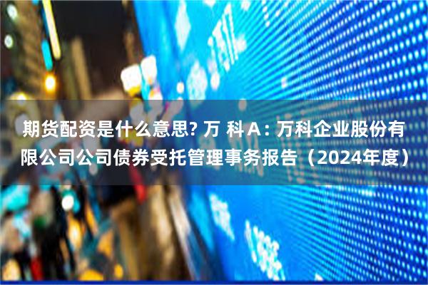期货配资是什么意思? 万 科Ａ: 万科企业股份有限公司公司债券受托管理事务报告（2024年度）